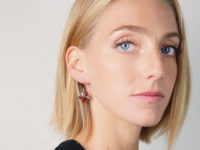 Edwardian Gold & Flat Cut Garnet Pansy Earrings