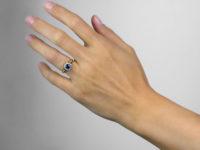 Victorian 18ct Gold Sapphire & Diamond Cluster Ring