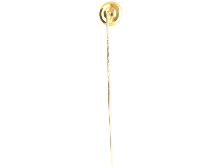 Art Deco 18ct Gold, Platinum & Mother of Pearl Tie Pin set with a Diamond