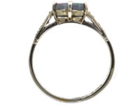 Art Deco Opal Doublet & Diamond Ring