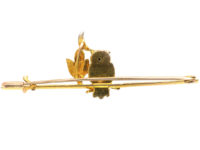 Edwardian 9ct Two Colour Gold Night Owl Brooch