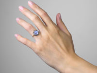 Art Deco 18ct Gold & Platinum, Onyx, Rose Diamond & Moonstone Ring