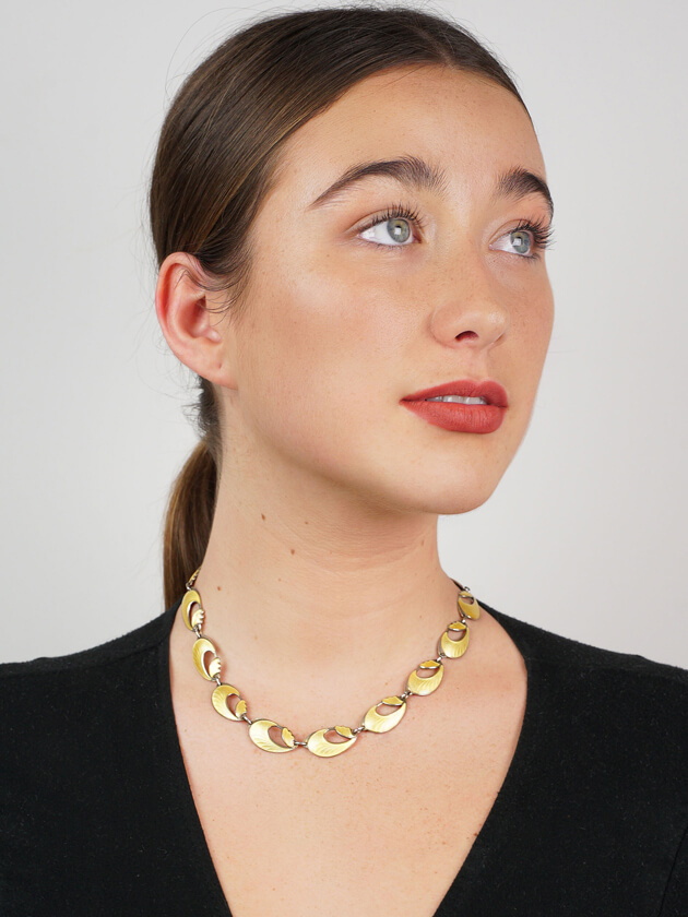 Yellow Enamel Norwegian Silver Necklace