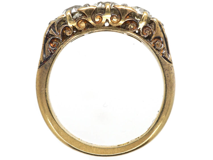 Victorian 18ct Gold Three Stone Diamond Ring