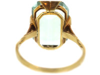 Art Deco 14ct Gold Rectangular Aquamarine Ring