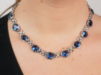 Edwardian Silver & Blue & White Paste Necklace