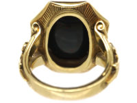 19th Century Signet Ring set with a Bloodstone Intaglio with Grapes