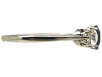 Art Deco 18ct White Gold and Platinum, Sapphire & Diamond Three Stone Ring