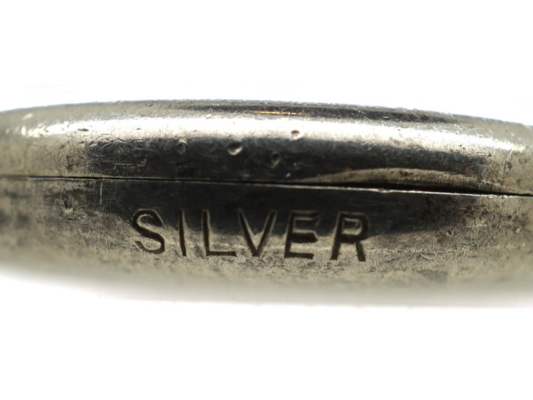 Round Silver Engraved Locket