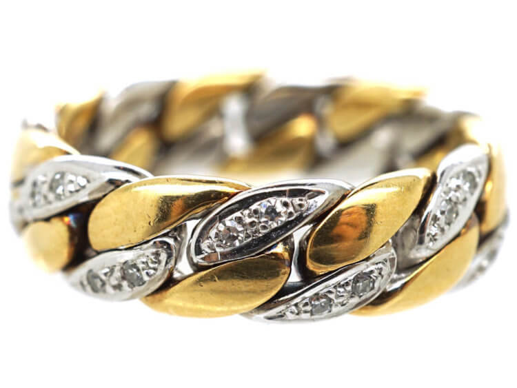 18ct White & Yellow Gold Ring set with Diamonds