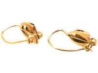 Austrian 14ct Gold Art Nouveau Pearl & Ruby Earrings