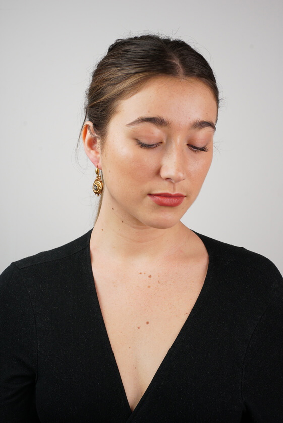 15ct Gold Victorian Drop Earrings with Star Motif