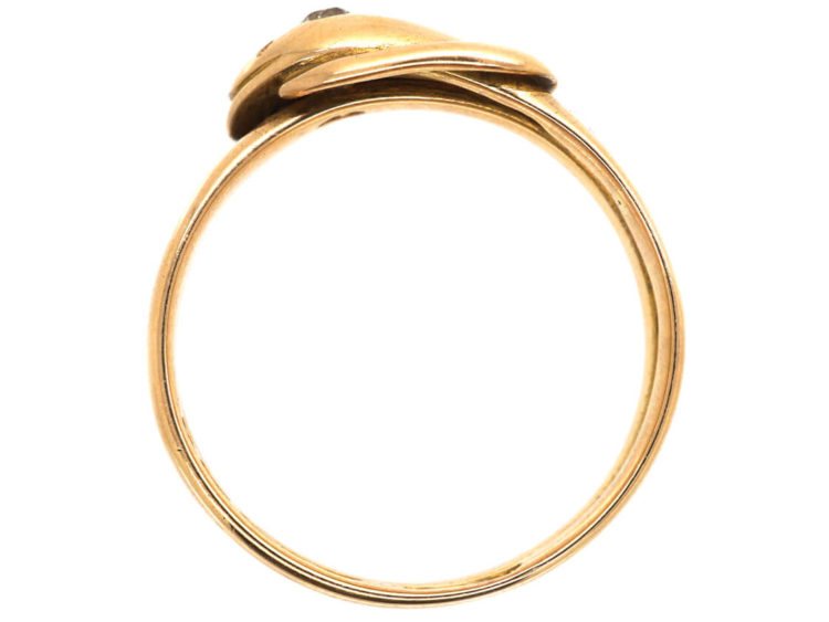 Victorian 15ct Gold Snake Ring set with a Diamond
