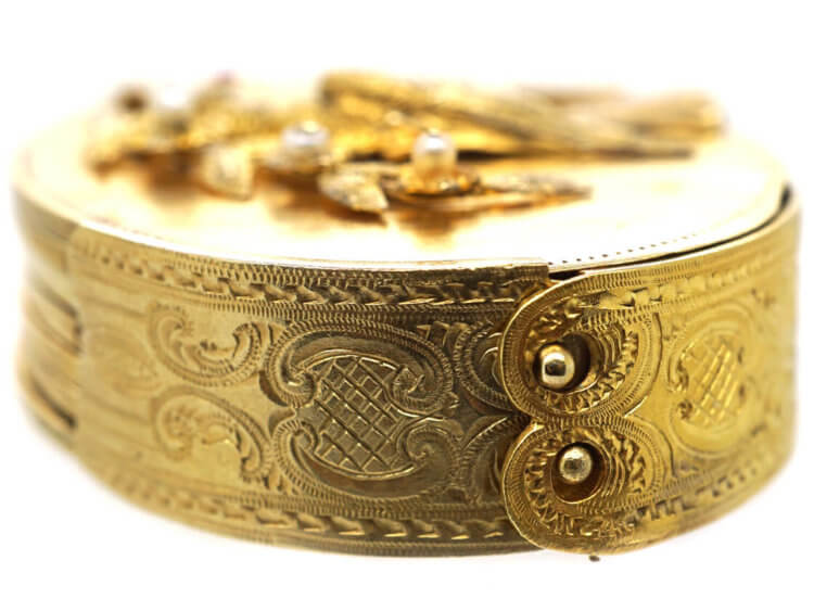 Victorian 15ct Gold Locket Pendant with Seven Compartments