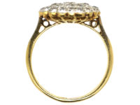 Late Edwardian 18ct Gold & Platinum, Diamond Triple Row Pave Set Cluster Ring