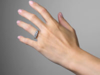 Victorian 18ct Gold, Two Row Diamond Boat Shaped Ring