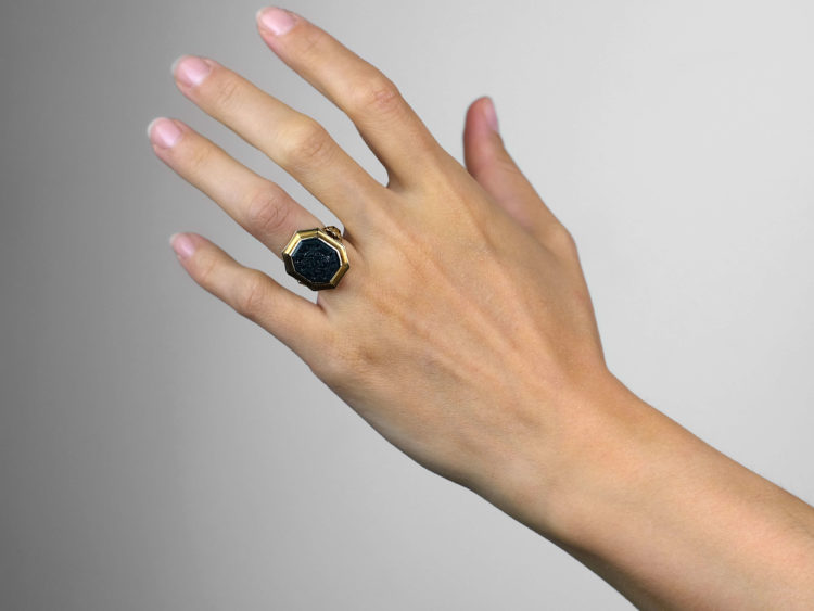 19th Century Signet Ring set with a Bloodstone Intaglio with Grapes