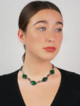 Silver, Chalcedony & Marcasite Art Deco Necklace