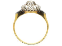 Victorian 18ct Gold Rose Diamond Cluster Ring with Diamond Set Shoulders