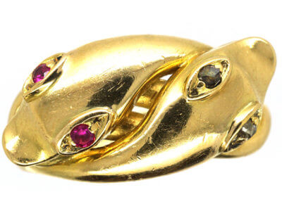 Victorian 18ct Gold Double Snake Ring Victorian 18ct Gold Double Snake Ring