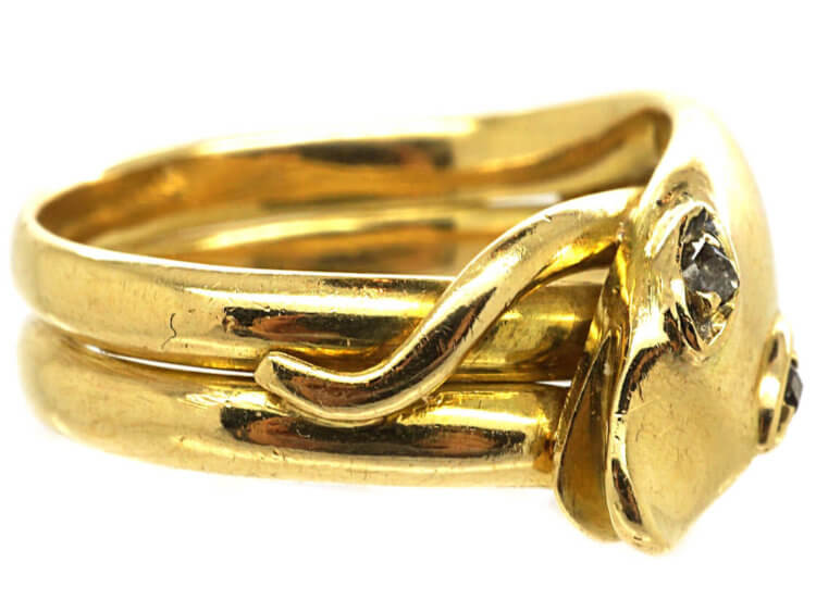 Victorian 18ct Gold Double Snake Ring