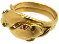 Victorian 18ct Gold Double Snake Ring