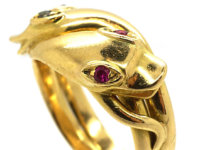 Victorian 18ct Gold Double Snake Ring