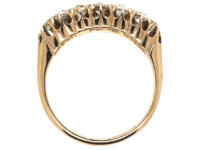 Victorian 18ct Gold, Two Row Diamond Boat Shaped Ring