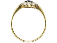 Edwardian 18ct Gold & Platinum, Sapphire & Diamond Oval Cluster Ring