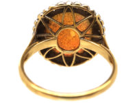 Edwardian Large 18ct Gold, Opal & Diamond Cluster Ring