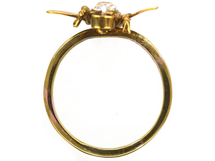 15ct Gold Diamond, Sapphire & Ruby Bee Ring