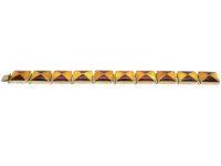 Silver & Two Colour Baltic Amber Bracelet