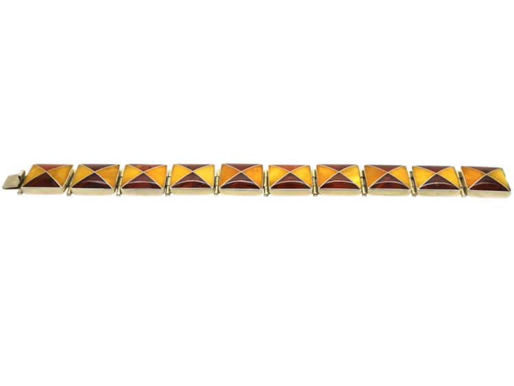 Silver & Two Colour Baltic Amber Bracelet