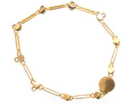 Edwardian 15ct Gold Turquoise & Natural Split Pearl Bracelet for Charms