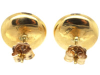 Edwardian 18ct Gold , Mother of Pearl & Cabochon Ruby Earrings