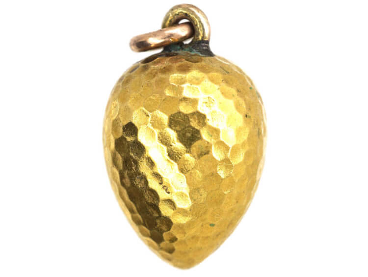 Edwardian 18ct Gold & Ruby Egg Pendant
