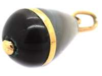 Edwardian Banded Grey Agate Egg Pendant
