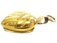 Victorian Heart Shaped Pendant with Ribbon Top
