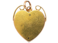 Edwardian 15ct Gold Heart Shaped Pendant set with an Opal