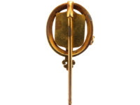 Victorian 15ct Gold, Jasper & Bloodstone Scottish Shield Tie Pin in Original Case