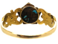 Regency 15ct Gold, Coral & Turquoise Forget me Not Ring