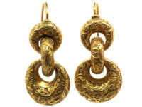 Victorian 15ct Gold Triple Hoop Earrings