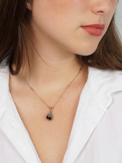 Edwardian Banded Grey Agate Egg Pendant