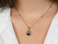 Edwardian Banded Grey Agate Egg Pendant