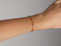 Edwardian 15ct Gold Turquoise & Natural Split Pearl Bracelet for Charms