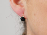 French 19th Century 18ct Gold & Black Glass Earrings