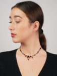 Edwardian Flat Cut Almandine Garnet, Pearl ​& Gold Necklace in Original Case