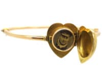 Edwardian 15ct Gold Heart Shape Locket on Bangle