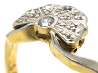 Art Deco 18ct Gold & Platinum Fan Shaped Diamond Ring