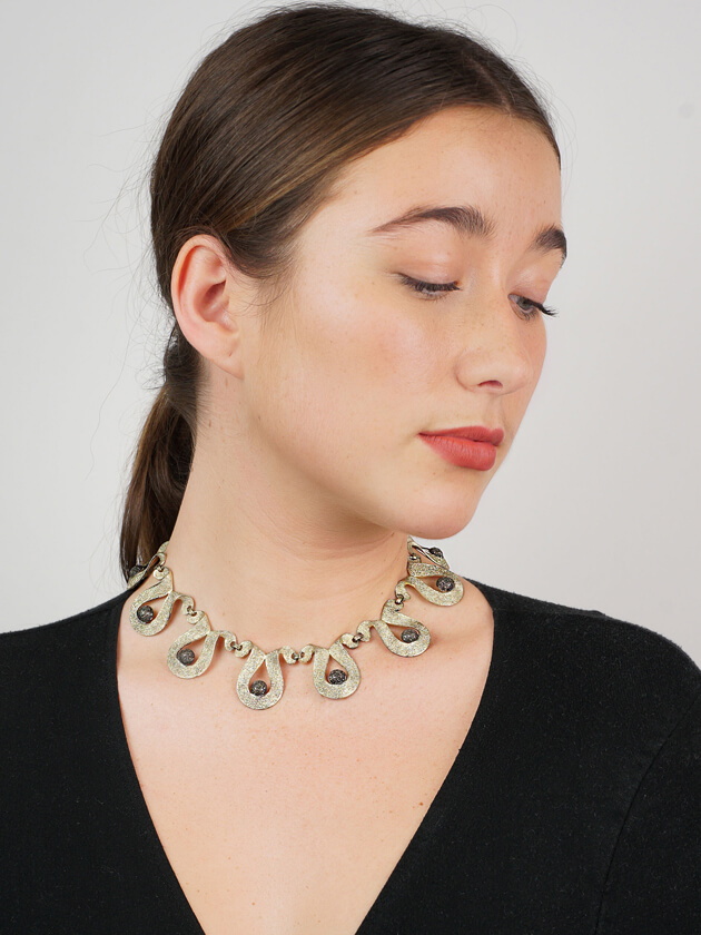 Theodor Farhner Silver Gilt & Marcasite Necklace